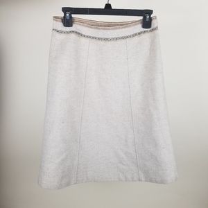 GAP Cream Wool Skirt With Embroidery